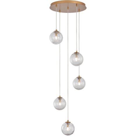 Suspension décorative 5xG9 10W – Design élégant en métal doré (1/4)