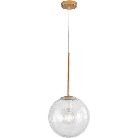 Suspension décorative G9 1x10W en verre et métal doré (1/4)
