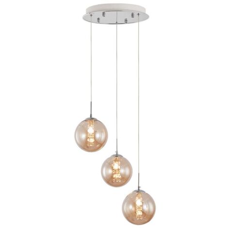 Suspension décorative 3xG9 10W – Design en métal Ambre (1/4)