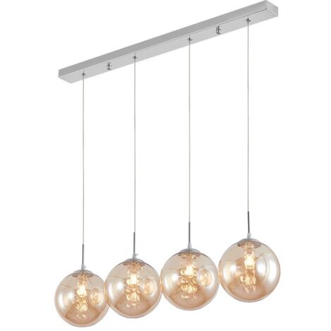 Suspension décorative 4xG9 10W – Design métal Ambre (1/4)