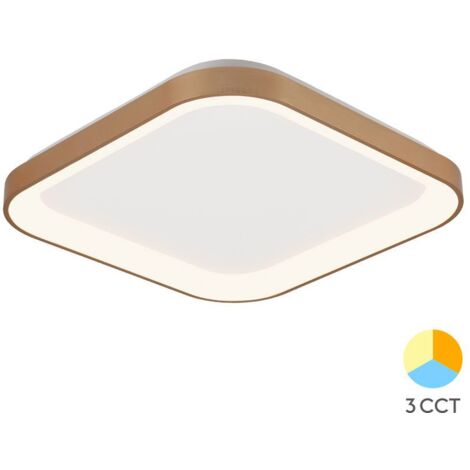 Plafonnier LED Bella 36W 3en1 4260lm – 480x480mm – Doré (1/5)