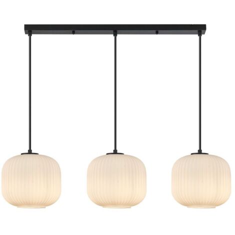 Suspension décorative 3xE27 23W IP20 – Opale/Noir (1/4)