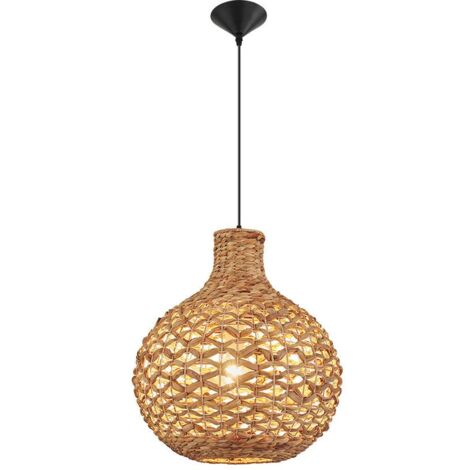 Suspension décorative 1xE27 23W IP20 – Design Rotin naturel (1/4)
