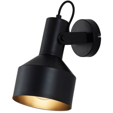 Applique murale décorative 1xE27 23W IP20 – Métal noir (1/4)
