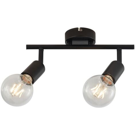 Plafonnier LED décoratif 2xE27 23W IP20 – Noir (1/4)
