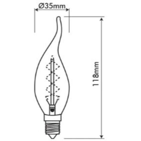 Ampoule Vintage Décorative C35T 40W E14 2350K - Lumière Chaude Bougie - Neuve Sous Blister