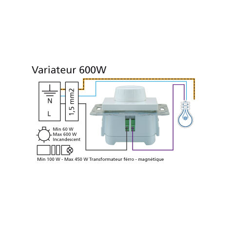 Variateur 600W fumé - (Méca+touche) gamme Karre Novella | Leroy Merlin