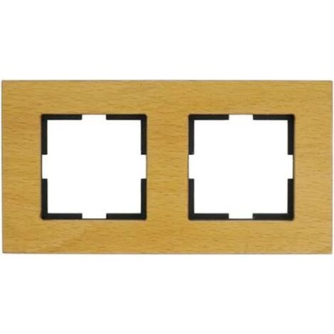 Plaque de finition bois massif hêtre 2 postes 84x159x10mm (1/2)