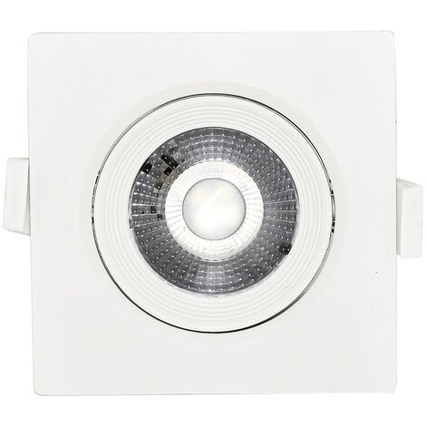 Lot de 5 Spots LED encastrables carré blanc 5W IP20 4000K