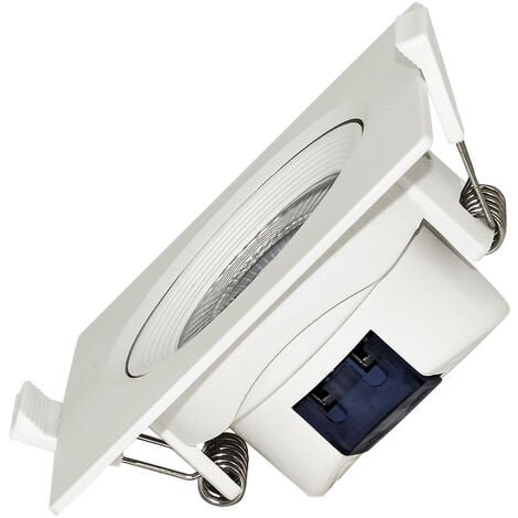 Lot de 5 Spots LED encastrables carré blanc 5W IP20 4000K