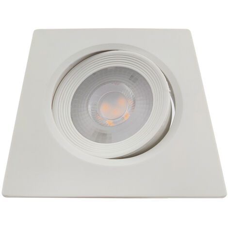 Lot de 5 Spots LED encastrables carré blanc 5W IP20 4000K