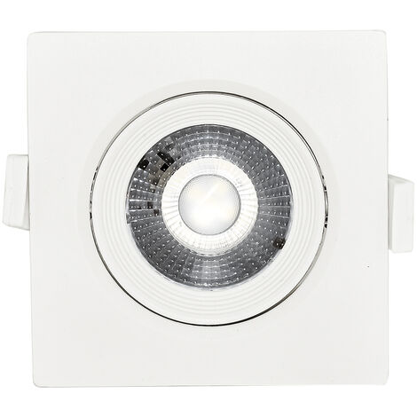 Lot de 5 Spots LED encastrables carré blanc 5W IP20 3000K