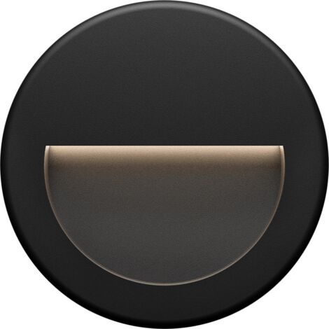 Spot LED mural VEKTAB2 rond noir 3W 3000K IP65