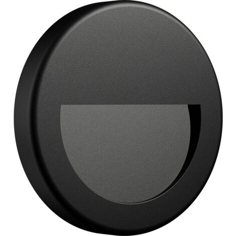 Spot LED mural VEKTAB2 rond noir 3W 3000K IP65