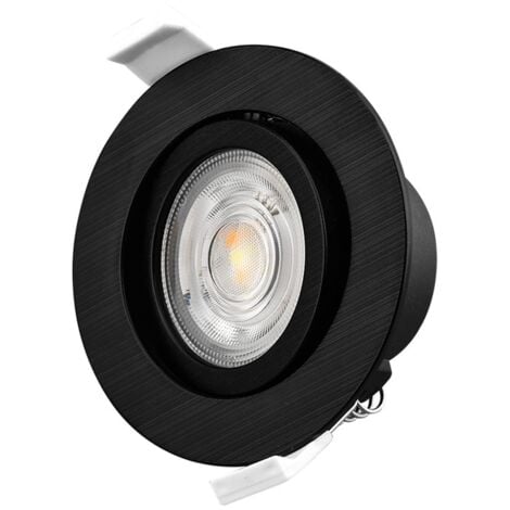 Spot LED encastrable 3en1 rond noir 7W IP20 Dimmable