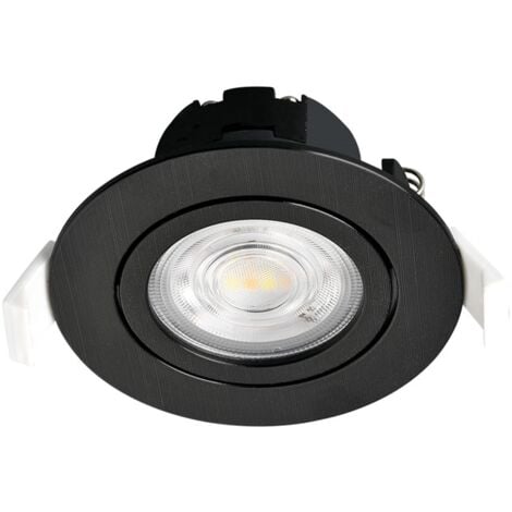 Spot LED encastrable 3en1 rond noir 7W IP20 Dimmable