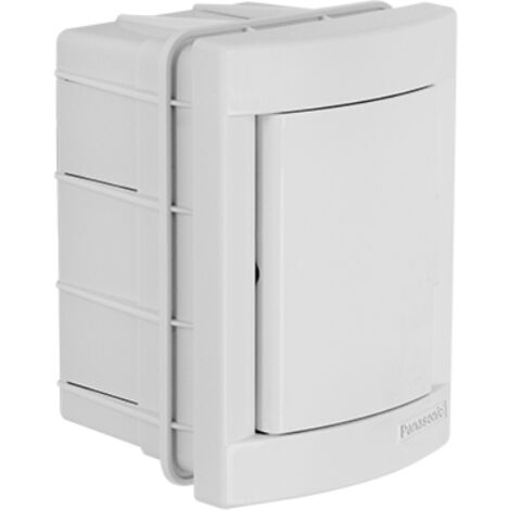Panasonic – Tableau électrique nu encastrable 2 modules – Indice de protection IP40 – Pose en saillie – Résistance au feu jusqu'à 650°C