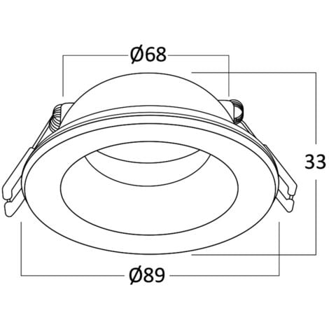 Support Encastrable Rond Orientable Blanc Avec Douille GU10