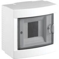 Tableau nu saillie 4 modules – Indice de protection IP40 – Dimensions L.140xH.150xP.97mm – Installation intérieure avec porte réversible – Vi-Ko