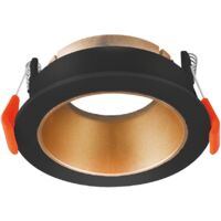 Support de spot encastrable rond noir/cuivre-doré MR16 GU10 – Aluminium orientable – Fixation à ressorts – IP20 pour intérieur – Braytron