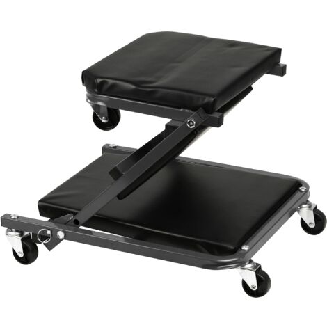 Tabouret Roulant De Mécanicien Avec Plateau à Outils - BM TOOLS | 6 Roues, Supporte 136 Kg, Idéal Pour Garage Et Bricolage - 6