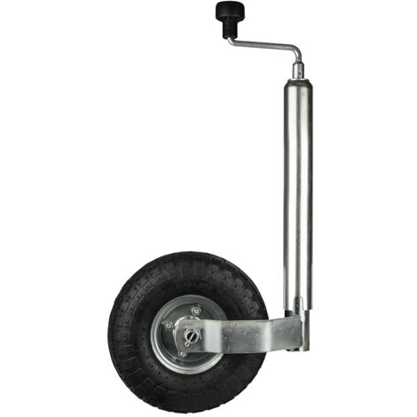 Roue jockey gonflable + bride de fixation 48 mm