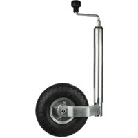Roue Jockey Gonflable Fut 4,8 Cm - Pneu Pneumatique 260 Mm, Charge Max 150 Kg - Pour Remorques, Chariots - 4