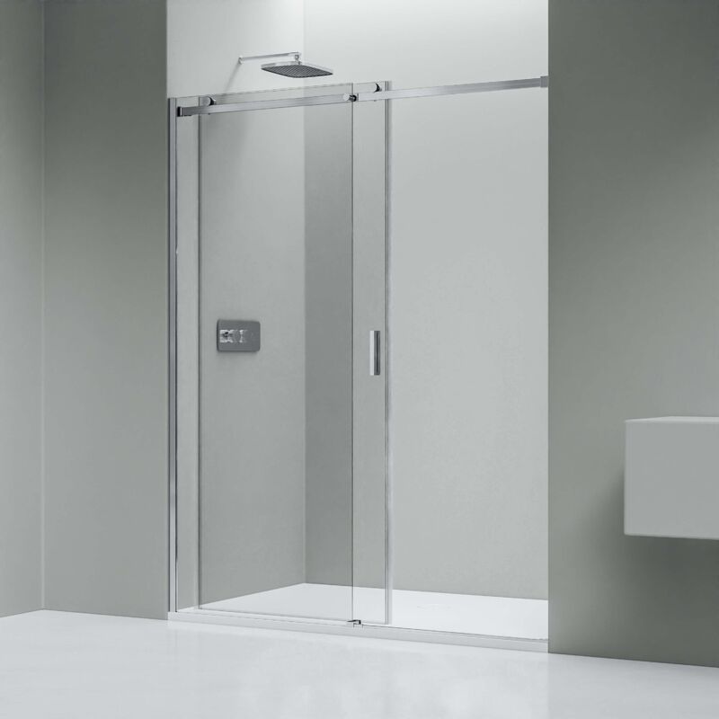 BERNSTEIN Duschkabine NT806 FLEX – 100x80cm, Schiebetür, ESG-Glas 6mm, Nano-Beschichtung, Chrom