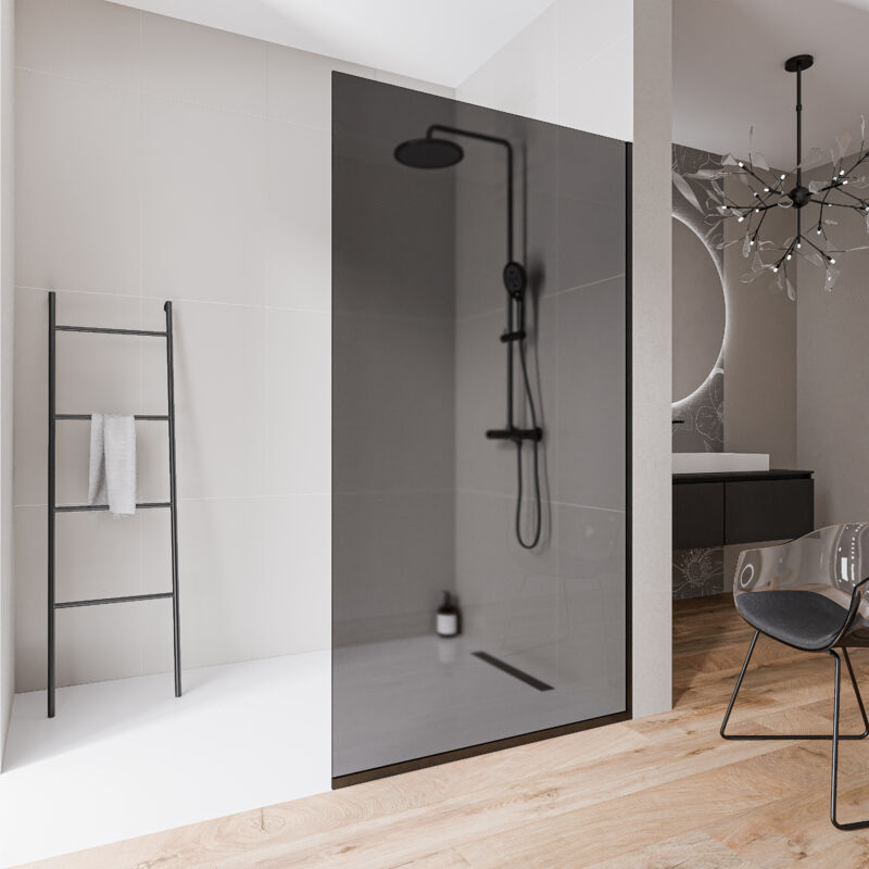 Walk-In Duschkabine 110x200 Cm – Satiniertes Glas Mit Nanobeschichtung & Stabilisator