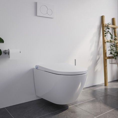 Bernstein Dusch-WC PRO+ 1102 Weiß glänzend spülrandlos mit Gesäß- und Ladydusche