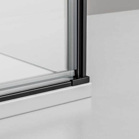 Duschkabine Bernstein Eckdusche Nano 6mm Echtglas EX416S Schwarz 80x80x195cm