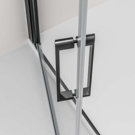 Duschkabine Bernstein Eckdusche Nano 6mm Echtglas EX416S Schwarz 80x80x195cm