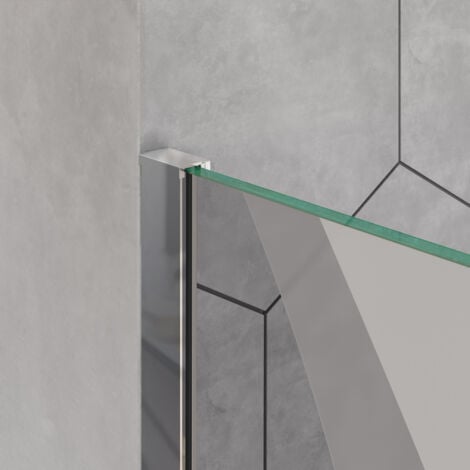 Duschabtrennung Bernstein EX101 Walk-In Nano Echtglas Milchglas Wave 1200mm
