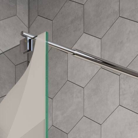Duschabtrennung Bernstein EX101 Walk-In Nano Echtglas Milchglas Wave 1200mm