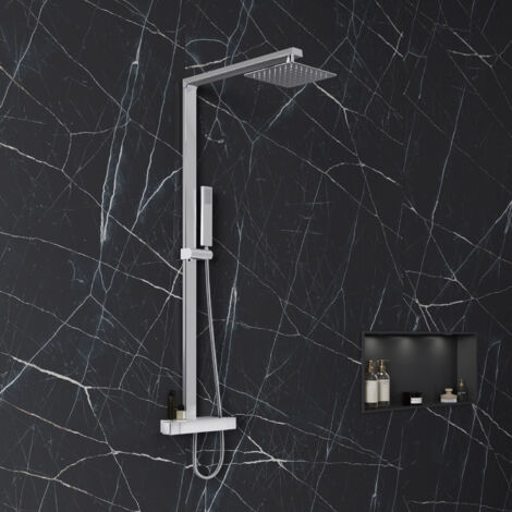 Design Duschsäule Bernstein NT6705C mit Thermostat inkl. Duschschlauch und Handbrause ohne Duschkopf