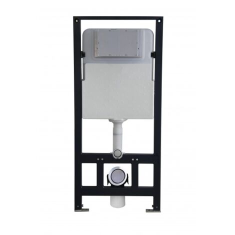 WC-Vorwandelement Bernstein G3004A inkl. Betätigungsplatte schwarz Glas
