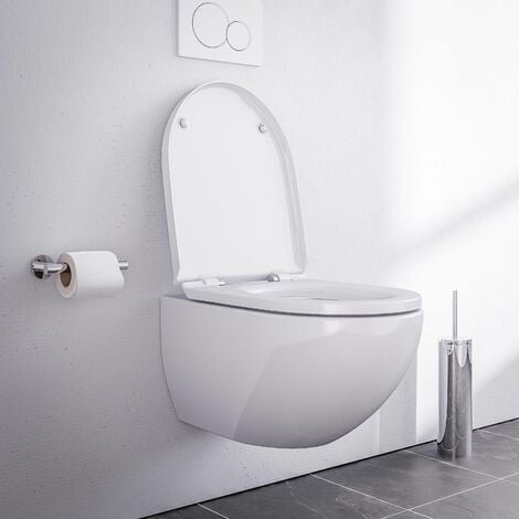 Wand-WC Bernstein E-9030 spülrandlos mit Soft-Close-Deckel Weiß glänzend