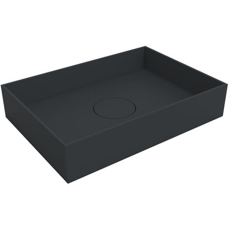 Aufsatzwaschbecken Bernstein TWA112 Mineralguss Schwarz matt 80cm