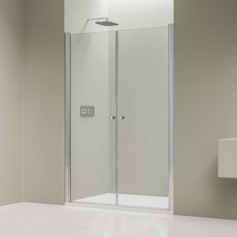 Nischendusche Bernstein NT218 Doppelpendeltüren Nano Echtglas 76x195 cm Profil Chrom