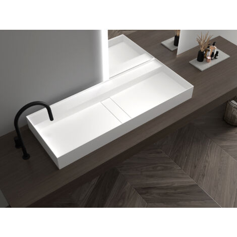 Wandwaschbecken Bernstein TWG211 Mineralguss Weiß matt 80cm