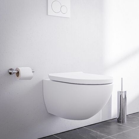 Wand-WC Bernstein E-9030 spülrandlos mit Soft-Close-Deckel Weiß matt