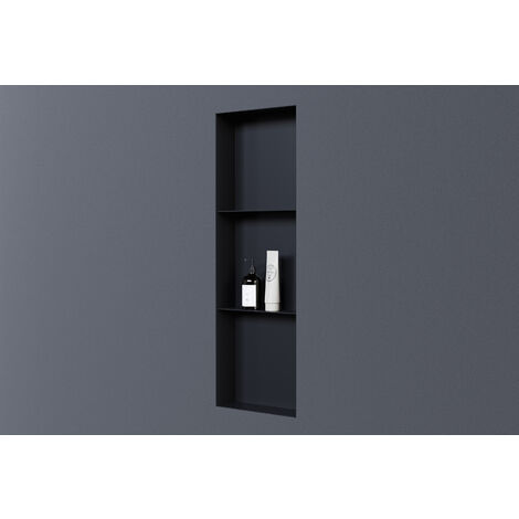 Wandnische Bernstein NT309010X Edelstahl randlos 30x90x10cm mit Ablagefach Schwarz