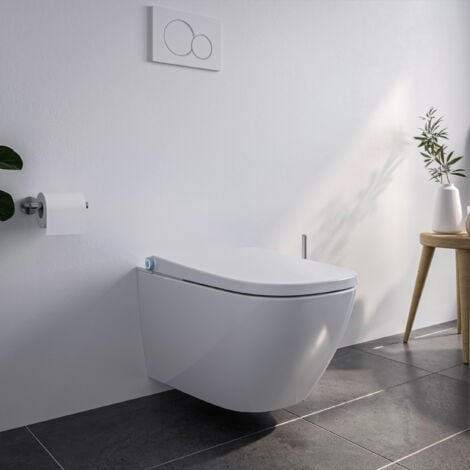 Bernstein Dusch-WC Basic 1104 Komplettanlage Gesäß- und Ladydusche SoftClose Nachtlicht spülrandlos 180° Vortex