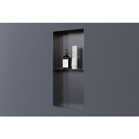 Wandnische Bernstein NT306010X Edelstahl randlos 30x60x10cm mit Ablagefach Gunmetal