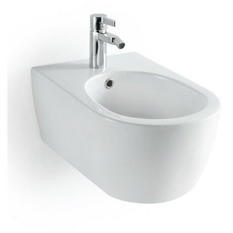 Hochwertiges Wand-Hänge-Bidet CH2019V - Optional mit Zubehör Inkl. Siphon, Mit Ablaufgarnitur, Mit Bidet-Armatur 1238C