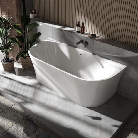 Badewanne freistehend Bernstein NOVA Acryl Weiß glänzend 170x80x60cm