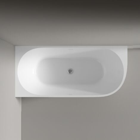 Badewanne freistehend Bernstein NOVA CORNER Acryl Weiß glänzend 170x78cm Einbau links Raumsparbadewanne