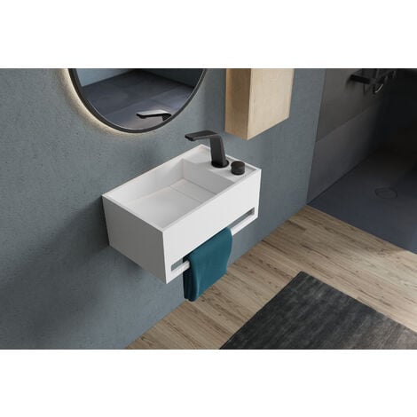 Waschbecken Wandwaschbecken PB2078 mit integriertem Handtuchhalter aus