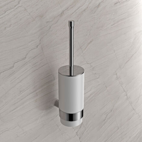 WC-Bürstengarnitur Bernstein OLA Keramik/Edelstahl/Silikon 9,5x12,6x38cm Chrom hochglanz