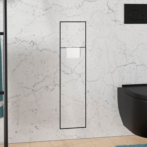 WC-Modul Unterputz Bernstein RIA 78cm Edelstahl Front befliesbar inkl. Toilettenbürste Türanschlag links
